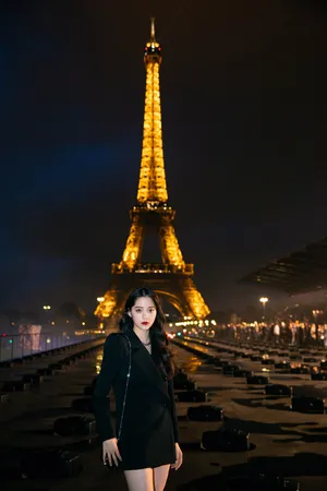 欧阳娜娜黑色西装干练写真图片_5