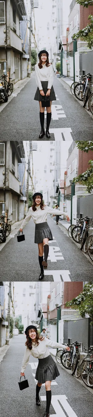 张子萱清新可人贝雷帽户外写真_4