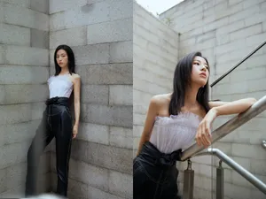 周雨彤黑白配酷美写真图片_5