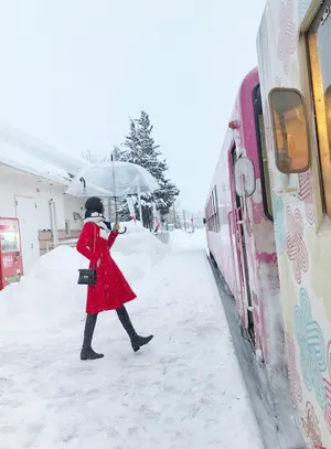 古力娜扎雪景红衣优雅图片_3