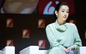 秦海璐清新绿裙知性写真图片_4