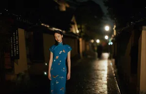 孙铱复古优雅旗袍写真图片_2
