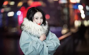 刘丁菡冬季夜拍照图片_5