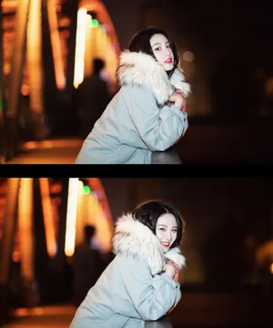 刘丁菡冬季夜拍照图片_7