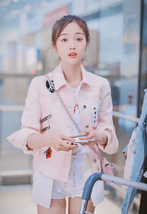 吴宣仪粉嫩甜美机场街拍图片_2