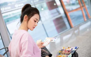 苗苗清新粉嫩街拍图片