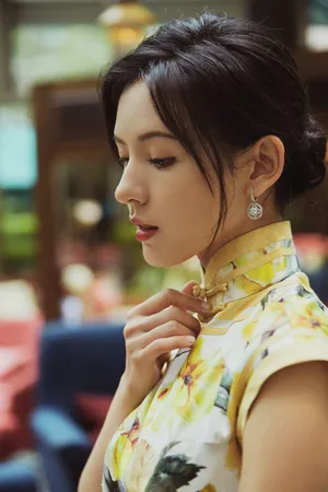 张予曦印花旗袍性感写真图片_3