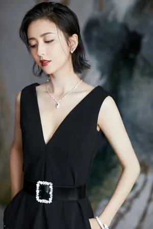 佟丽娅深V礼裙高贵性感写真图片_2