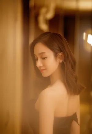 陆妍淇抹胸裙性感光影写真图片_7