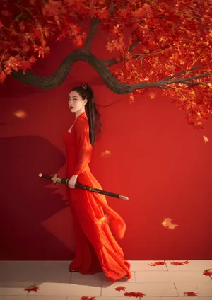 宣璐红衣古装美艳写真图片