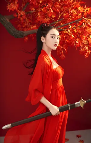 宣璐红衣古装美艳写真图片