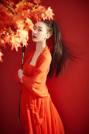 宣璐红衣古装美艳写真图片_2