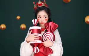 石雪婧甜美性感圣诞写真_1