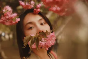 韩丹彤春日樱花少女写真图片