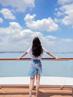 angelababy清新唯美海上写真图片_2