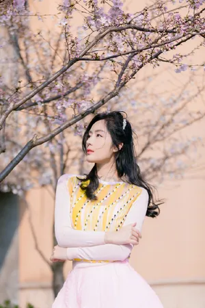 汤晶媚优雅气质樱花大片写真图片_2