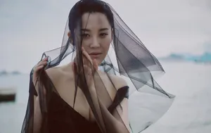 许晴深V纱裙性感写真图片_2