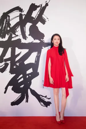 姚晨红裙明艳写真图片