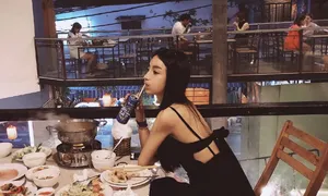 马梦乔甜美可爱街拍图片