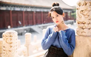 曾一萱冬日户外甜美写真_3