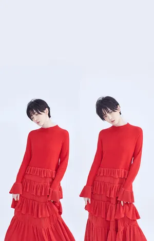 陈小纭美艳红裙写真图片_2