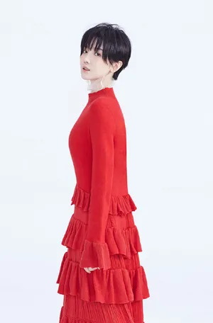 陈小纭美艳红裙写真图片_3