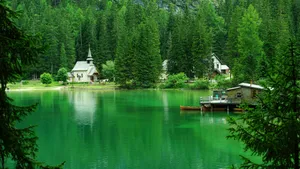 森林湖泊风景图片_10