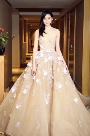 关晓彤粉色长裙礼服性感高清图片_1