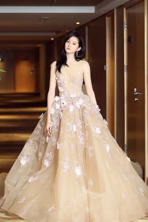 关晓彤粉色长裙礼服性感高清图片_2