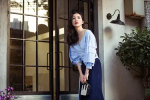 韩雪夏日红唇魅力街拍图片_4