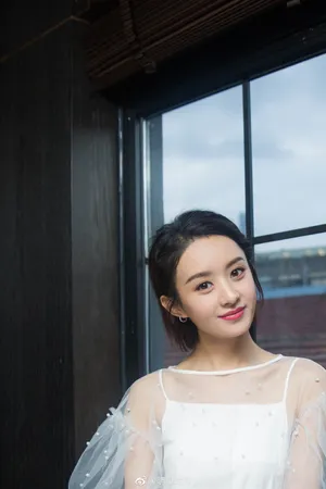 赵丽颖薄纱蕾丝裙优雅性感写真图片
