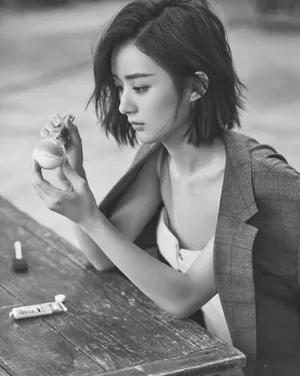 赵丽颖透视绣花长裙性感杂志封面写真图片