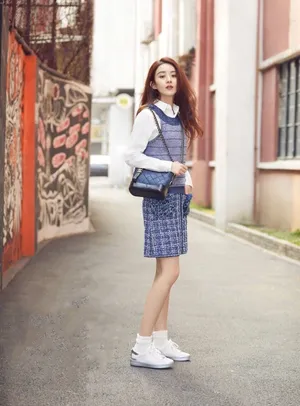 赵丽颖清纯少女范治愈系甜美街拍写真图片_5