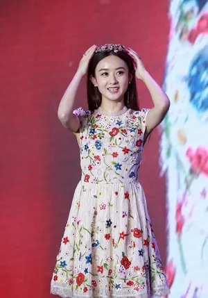 赵丽颖碎花短裙性感图片_3