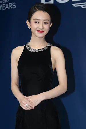赵丽颖黑色连衣裙优雅性感活动图片_2