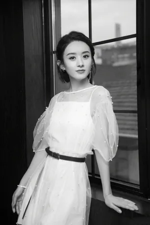 赵丽颖红唇白纱裙超美写真高清图片_3