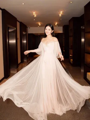 谢娜性感透视长裙迷人写真图片_2