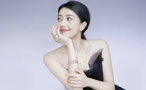 高圆圆黑色抹胸长裙性感优雅写真图片_2