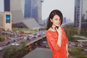 高圆圆写真图片：一席红裙展甜美性感魅力_4