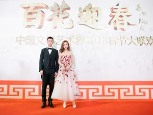 angelababy黄晓明2018百花迎春活动照图片_2