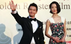 白百何黄晓明等俊男靓女亮相金鸡奖闭幕式_1