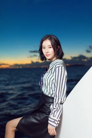 舒畅海边徜徉知性优雅写真图片_2