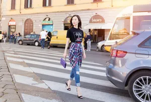 舒畅最新清爽简约风街拍图片_2