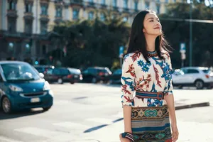 姚晨米兰时装周街拍写真图片_4