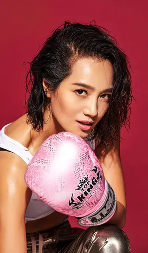 短发美女朱丹拳击运动大片写真图片_4