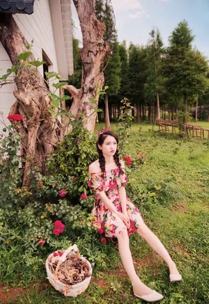 赵韩樱子唯美田园风甜美性感写真图片_2