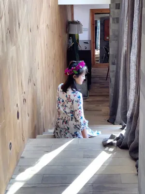 甘婷婷碎花长裙古风美少女写真_4
