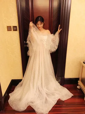 甘婷婷白色蕾丝纱裙写真曼妙清秀_2