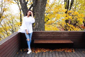 王智公园长椅唯美清新写真_1