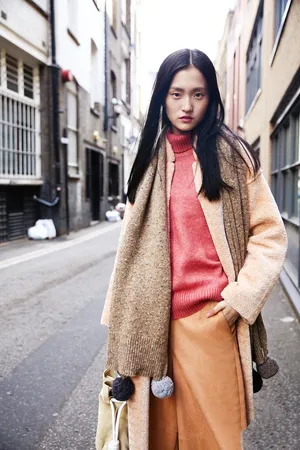 超模少女王新宇冬日街拍写真图片_3